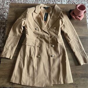 Lulus Captain’s Blog Tan Double-Breasted Coat